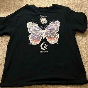 black butterfly graphic tee